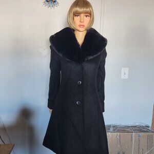 #755 XS polyester/faux fur coat